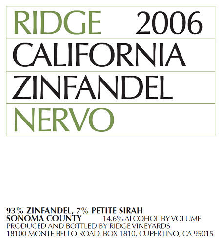 2006 Nervo Zinfandel